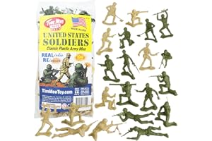 TIM MEE TOY TimMee Plastic Army Men - OD Green vs Tan 100pc Toy Soldier Figures Made in USA