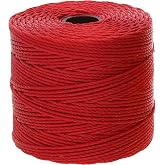 The Beadsmith S-Lon Bead Cord &ndash; .5 mm Twisted Nylon Cord for Stringing, Shanghai Red Color, TEX210, 77 Yard Spool