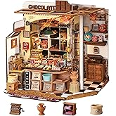 Rolife DIY Miniature House Kit Henry's Chocolate Shop 1:18 Scale Dollhouse Diorama, Tiny House Building Kit Crafts for Adults Home Decor Gift for Adults Him Her