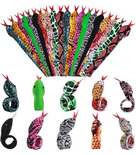 Reptile Party Favors - 86 Piece Slap Bracelets & Stickers Set