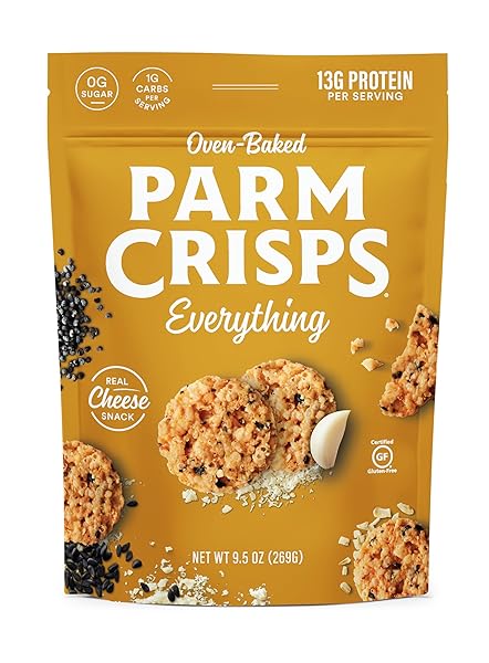 PARMCRISPS OVEN-BAKED EVERYTHING CHEESE SNACK, 9.5 OZ