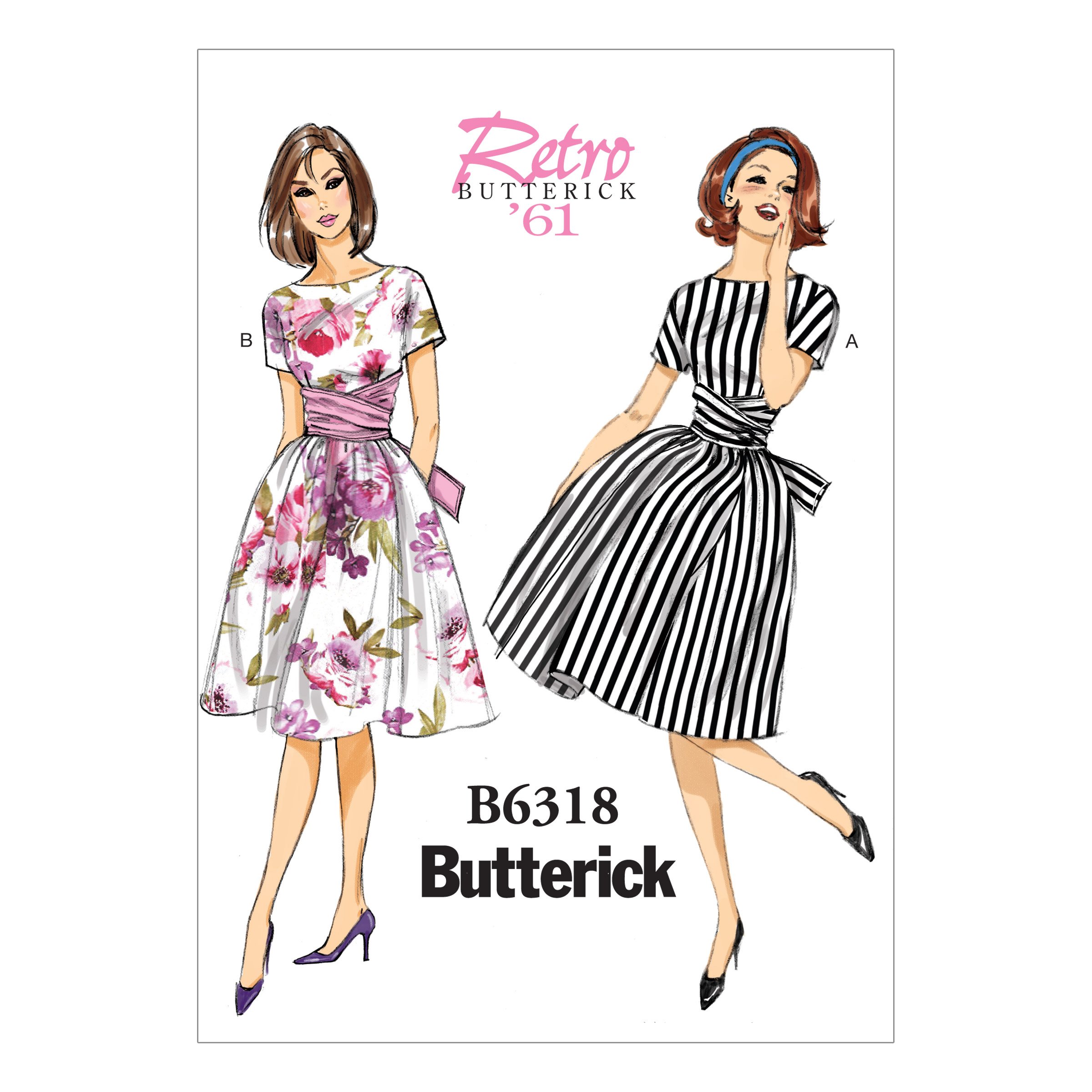 Butterick Pattern 6318, Misses Dress,Sizes 14-22, Linen, Multi-Colour, E5 (14-16-18-20-22)