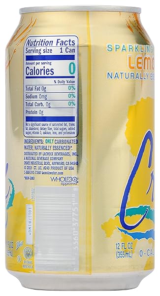 LA CROIX, WATER SPARKLING LEMON SINGLE, 12 FL OZ
