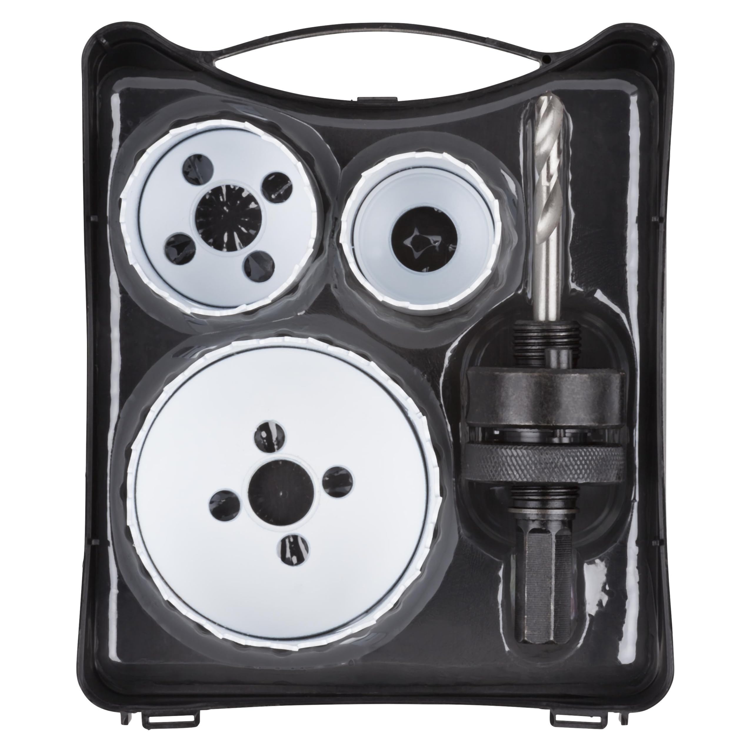 wolfcraft "Renovation" Bi-Metal Hole Saw Blade, 4 Pcs. I 5980000 I for Wood, Plastics, Metals and Drywall Materials, Ø 35, 43, 68 mm, Cutting Depth 40 mm