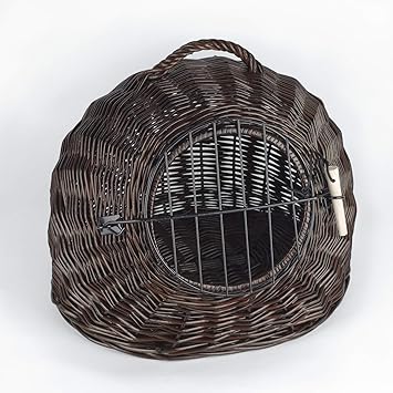 Tigana Korbhöhle 45 cm Transportkorb Katzenhöhle aus Weide Braun