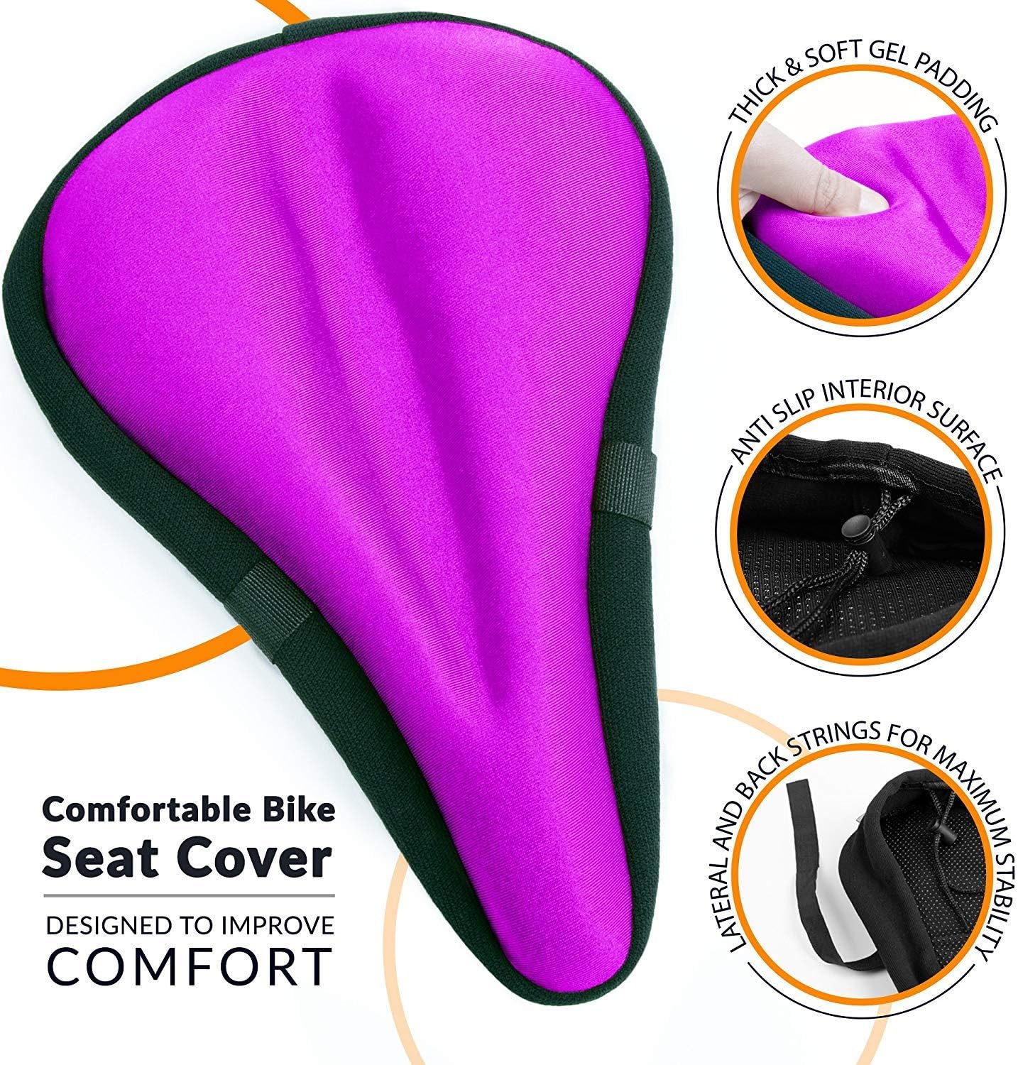 Amazon Com Comfortable Bike Seat Cushion For Women And Men Gel Padded Bicycle Seat Cover For Exercise Bike Sports Outdoors