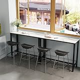 Fativo Bar Table Rectangle 120cm Sintered Stone White Marble 105cm High view 9