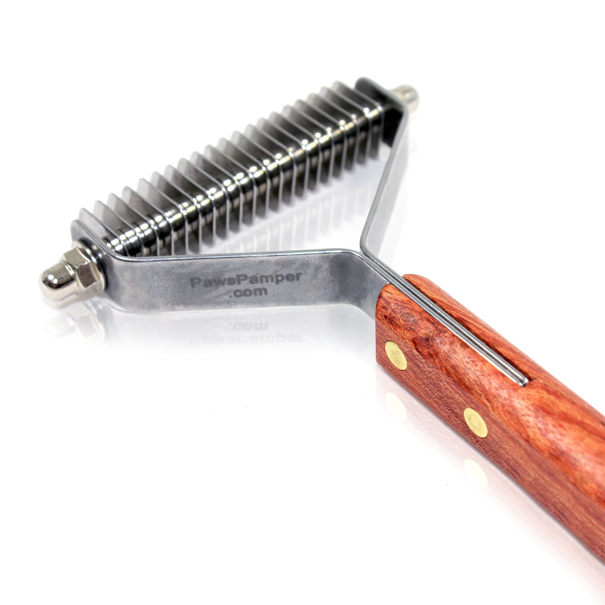 PawsPamper Extra Wide Undercoat Rake for Medium to Large Dogs, Cats