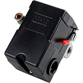 Air Compressor Pressure Switch,Air Compressor Replacement Parts LF10-4H, 20A 95-125 PSI 4 Port Rating Universal Pump Pressure Switch Control Valve,Replacement for Original