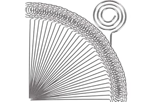 H&W 50pcs 4.7''L Ring Loop Round Shape DIY Craft Wire Clip Table Card Holders Note Photo Picture Memo Holder Metal Clamp for Party Birthday Office DIY Cake Topper(WE5-D1)