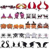 40 Pieces Halloween Hair Clips for Girls Women Pumpkin Ghost Bat Wing Witch Hat Devil Horn Black Cat spider Web Barrettes Alligator Hair Pins Halloween Cosplay Costume Accessories for Kids Girls Women