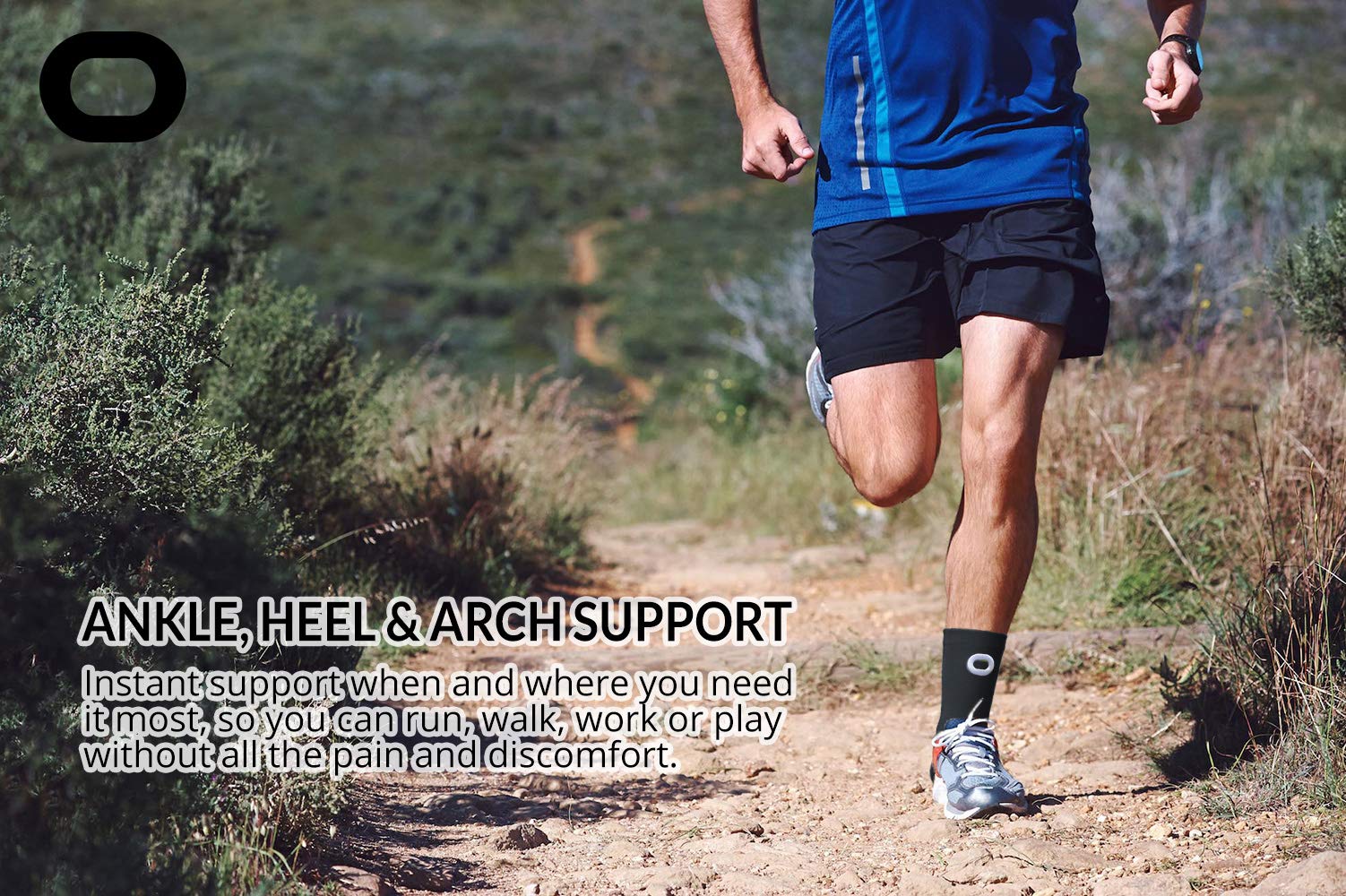 Ankle Brace Compression Support Sleeve (1 Pair) - BEST Ankle Compression Socks for Plantar Fasciitis, Arch Support, Foot & Ankle Swelling, Achilles Tendon, Joint Pain, Injury Recovery, Heel Spurs