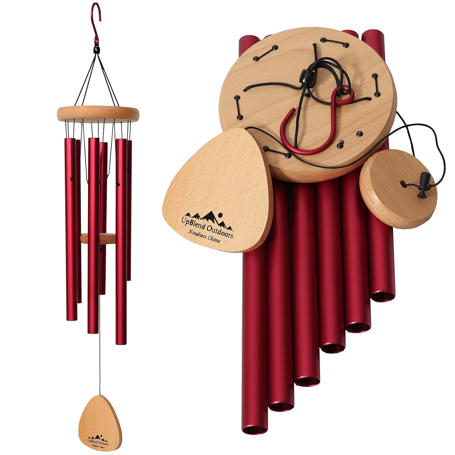 UpBlend Outdoors Wind Chimes for People who Like Their Neighbors 2 - an Amazing Addition to a Patio, Porch, Garden, or Backyard - 29" Total Length.