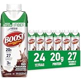 BOOST High Protein with Fiber Balanced Nutritional Shake, Chocolate, 24 pk | Ready to Drink, 20g Protein, 3g of Fiber, 8 FL OZ (PACKAGING MAY VARY)