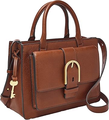Fossil Women's Wiley Leather Satchel Purse Handbag