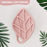 Sndyi Silicone Body Scrubber Leaf Shape Pink Hygienic Lathering Bristles view 6