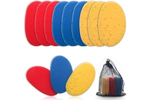 12Pcs Clay Sponges for Clay, Boyistar Ceramics Pottery Clay Sponge for Shaping and Clean Sponge with 3-Density Clay Sponge Artists Sponge for Pottery Modeling Sculpting with Mesh Bag