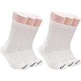 Clarks Men's Sport Half Cushion Crew Socks 6 Pair, White, Men's 7-12 Shoe