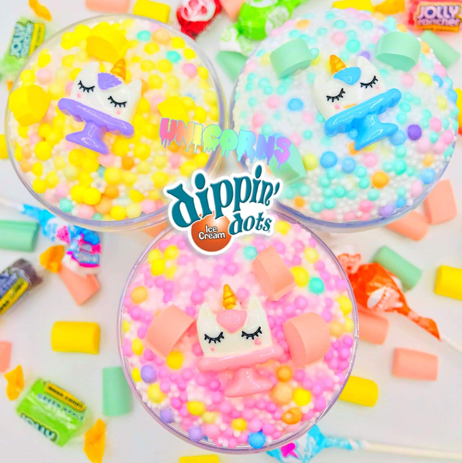 dot dash dot unicorn slime