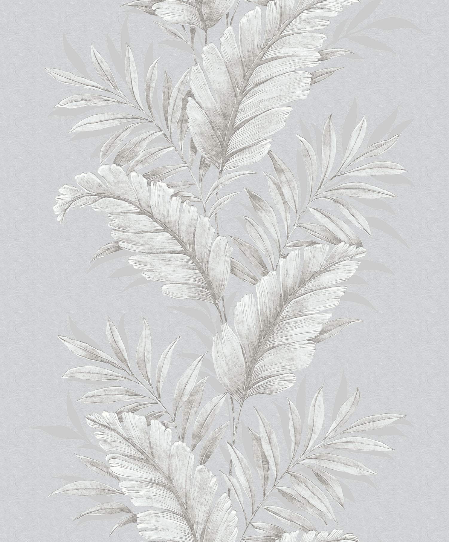 Galerie G67648 Palazzo Tropical Leaf Design Wallpaper, Grey, 10m x 53cm