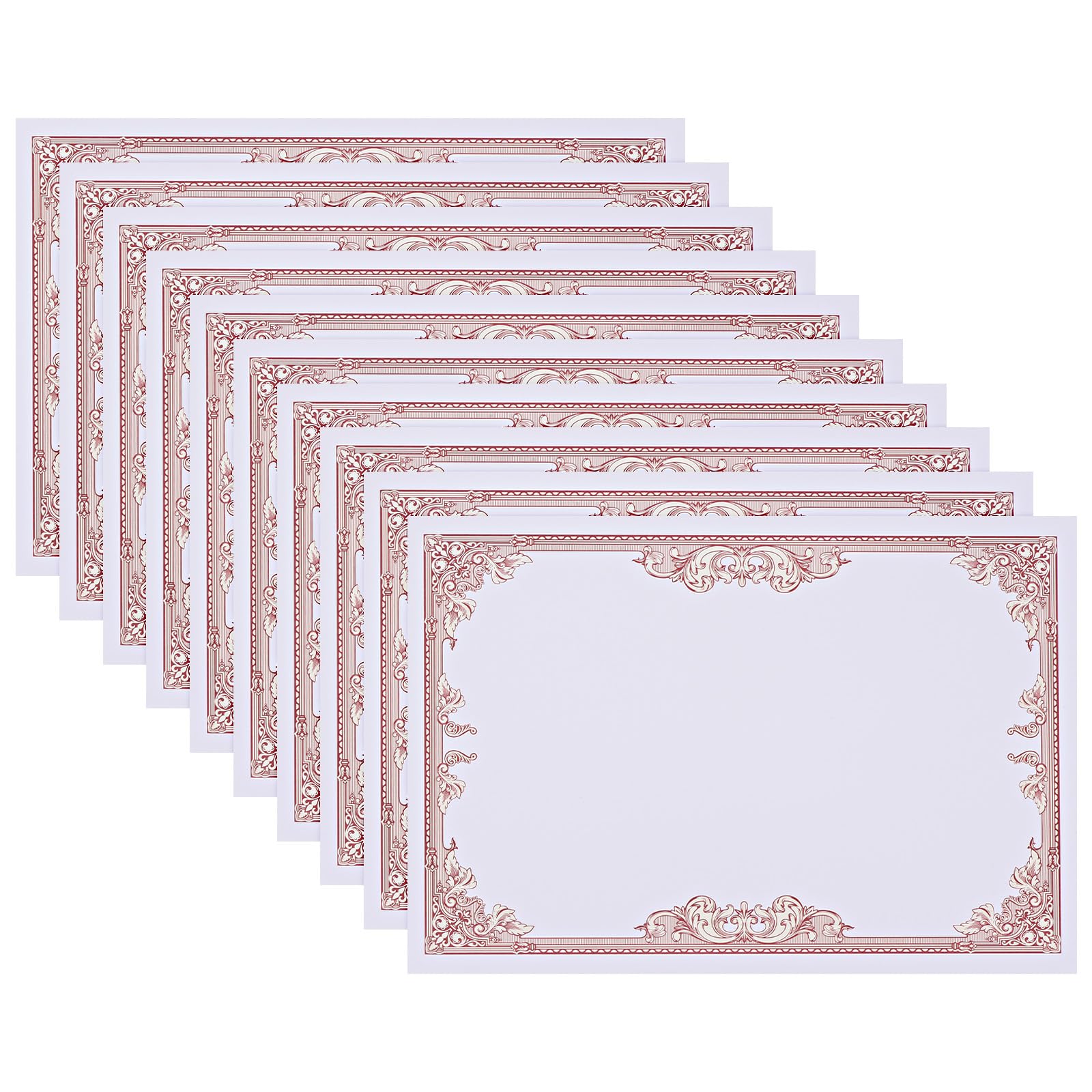 PATIKIL 50 Sheets Blank Certificate Paper, 8.5x11 Diploma Paper 180GSM for Office, Business, Graduation, White Paper with Red Border