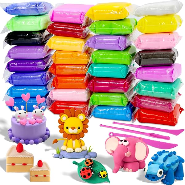 MuseLuxe Air Dry Clay - 32 Colors Modeling Clay Kit with 3 Sculpting Tools | Safe & Non-Toxic,Crafts DIY Magic Gifts Toys for