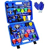 SGT Coolant Pressure Tester Kit, 31pc Universal Cooling System Radiator Leak Tester & Refiller with 23 Radiator Adapters,Mast