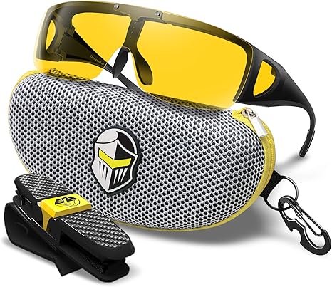 Knight Visor Fitover Wraparounds Polarized Night Driving HD Glasses for