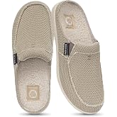 Mens Slippers with Arch Support, House Shoes for Men with Anti-Slip Sole | Canvas Slippers for Men with Velvet Lining, Indoor Outdoor Mens House Shoes, Slip on Clogs with Wide Toe Box Design