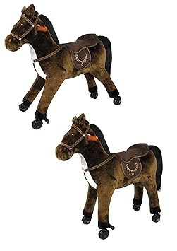 Reitpferd stabiles Pferd aus Plüsch mit Rollen und Sound