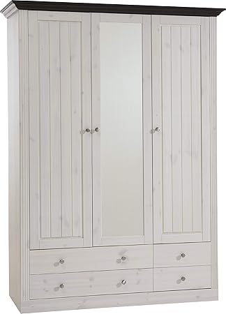 Steens 31711213 Monaco 2 1 Glazed Door 2 2 Drawer Pine Wardrobe