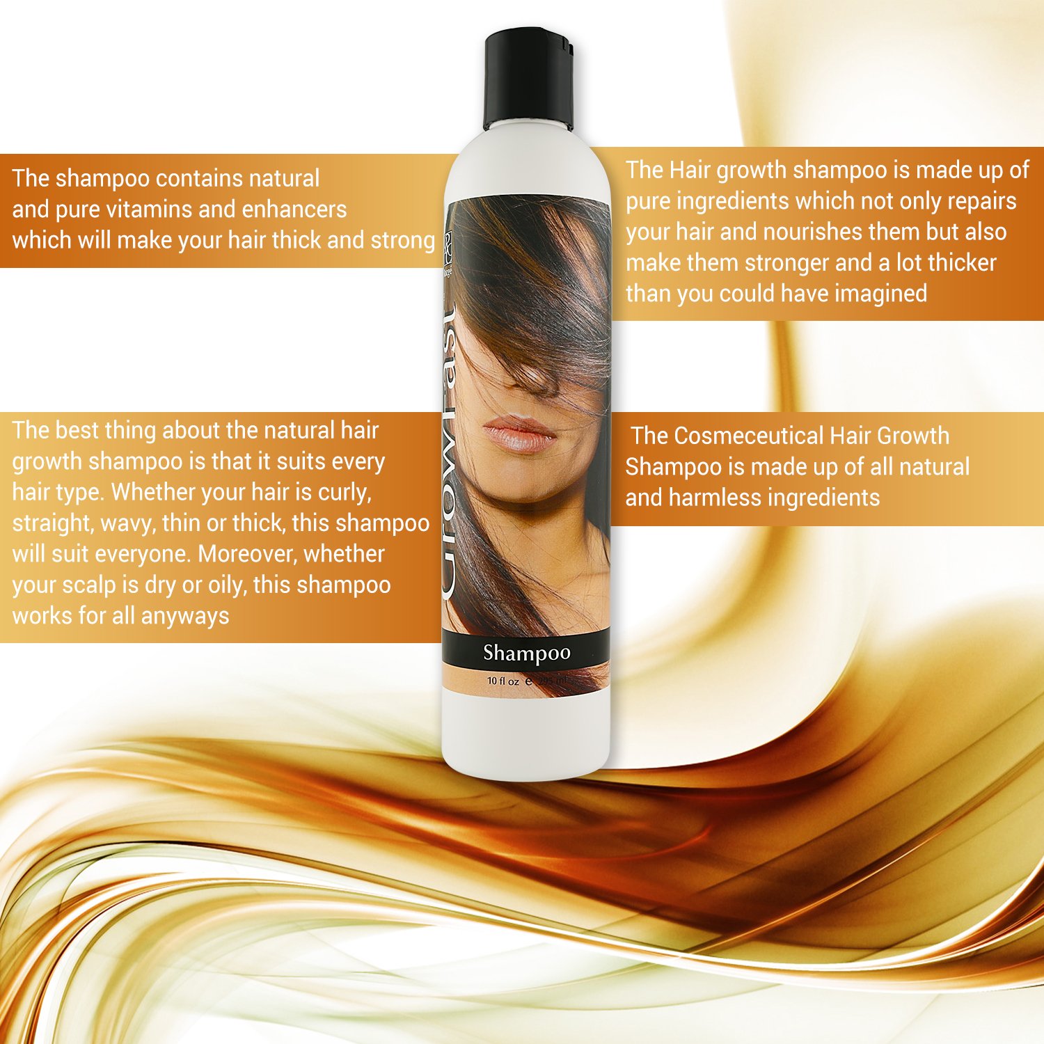 Rozge Cosmeceutical Hair Growth Products - Anti-Loss Repair Treatment Shampoo with Natural Enhancer Vitamins for Regrowth and Support plus Damage Treatments for Women and Men - 10 Ounces