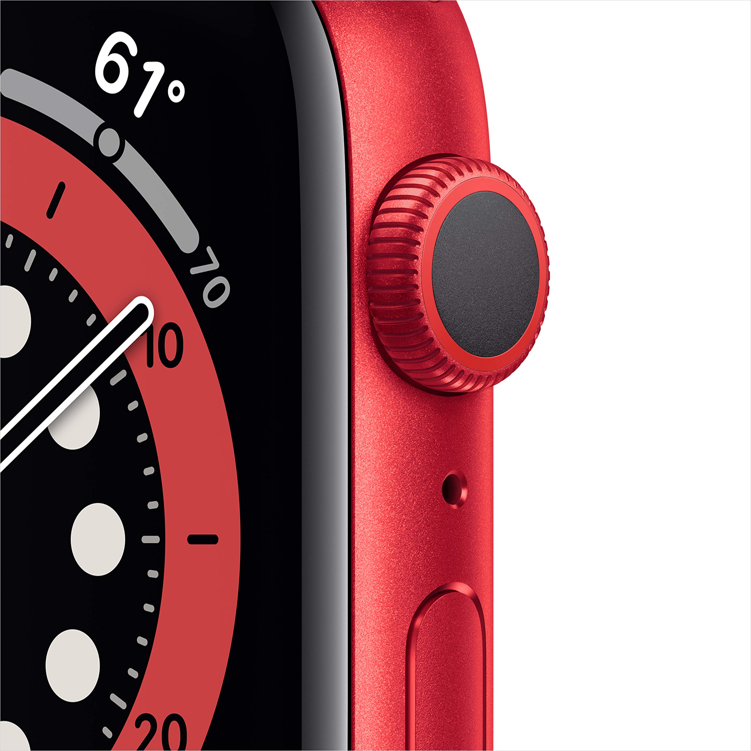 Apple Watch Series 6 (GPS, 44mm) - Red Aluminum Case with Red Sport Band (Renewed)