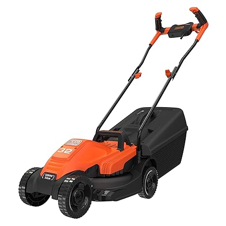 BLACK+DECKER Electric 1200-Watt,12 Inch Winged Blade, 35L Grassbox Lawn Mower with