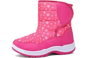 K KomForme Boys & Girls Snow Boots Warm Anti-Slip Outdoor Winter Shoes (Toddler/Little Kid/Big Kid)