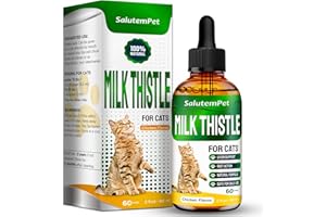 SALUTEMPET Сat Kidney Support | Milk Thistle for Cats | Herbal Supplement for Kittens & Adult Ones | Solution for All Breeds | Care for Liver | Сhicken Flavor | 2 Oz