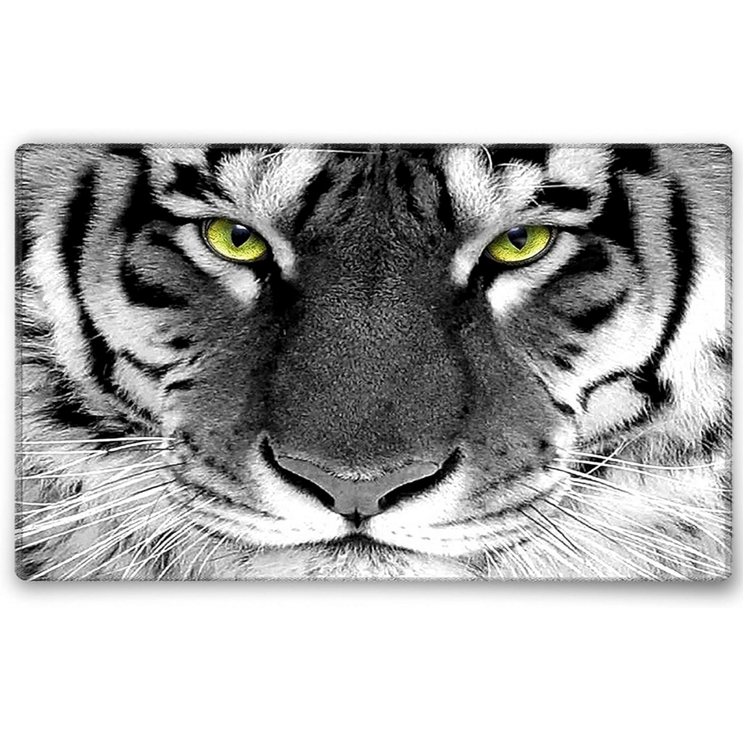 Silent Monsters Mouse Mat Small 10 x 8 inches / 24 x 20 cm, Tiger, Stitched Edges, washable & rollable Mouse Pad, Gaming Home Office Mousemat, Mousepad non-slip & quiet, Desk Mat