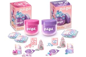 Gui Gui Scented Slime 2-Pack Bundle, Clear & Gloss, 5 Step DIY Process to Customize Your Ultimate Slime Glow-Up, Resealable and Reusable Container, ASMR Experience