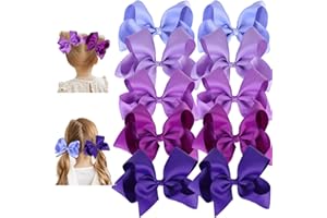 CLIPBAND Hair Bows for Girls 10PCS Girls Toddler bows Clips Black Grosgrain Ribbon Alligator Clips Kids Hair Accessories