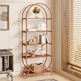 Tribesigns Bookshelf 5-Tier Arched Bookcase, 70.8" Tall Modern Open Book Shelves, Storage Shelves with Metal Frame, Freestanding Display Rack for Living Room, Bedroom, Office