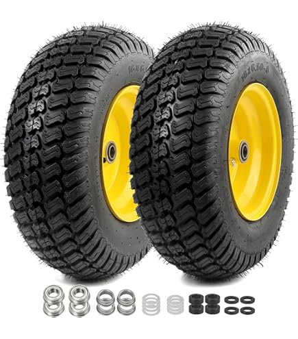 16x6.50-8 Tire and Wheel, Replacement for Riding Lawn Mower, Garden Trailer & Lawn Tractor, 16x6.5-8 Tires on Rim Tubeless Front Tire Assembly with 3/4 Grease Bearings, 3 Offset Hub (2 Pack 16x6.50-8 Tire and Wheel, Replacement for Riding Lawn Mower, Garden Trailer & Lawn Tractor, 16x6.5-8 Tires on Rim Tubeless Front Tire Assembly with 3/4 Grease Bearings, 3 Offset Hub (2 Pack