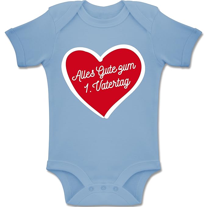 Shirtracer Vatertag Baby - Alles Gute zum ersten Vatertag Herz - Baby Body Kurzarm Jungen Mädchen