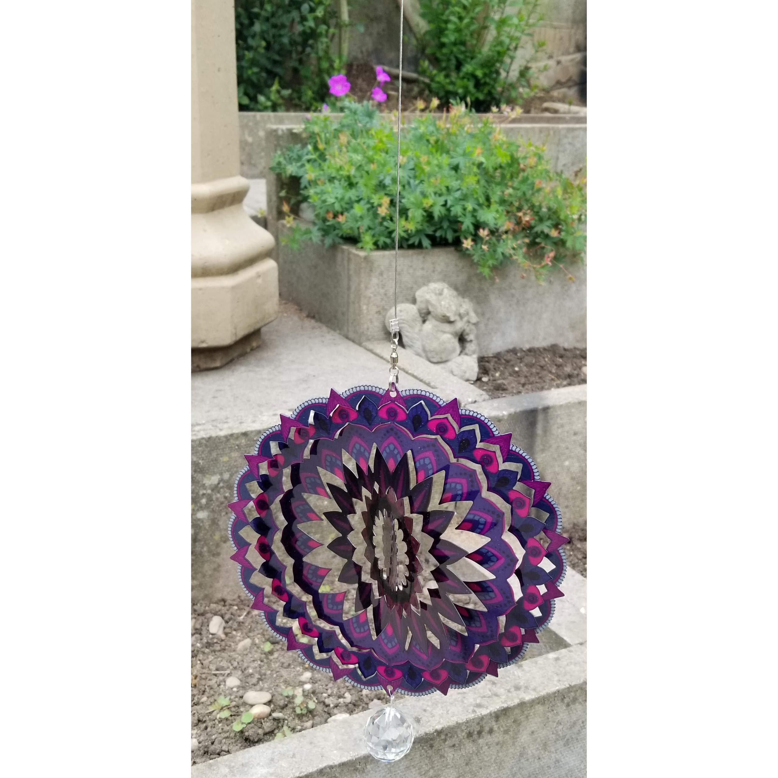 SK Style Stainless Steel Colour Garden Wind Spinner - Purple Haze