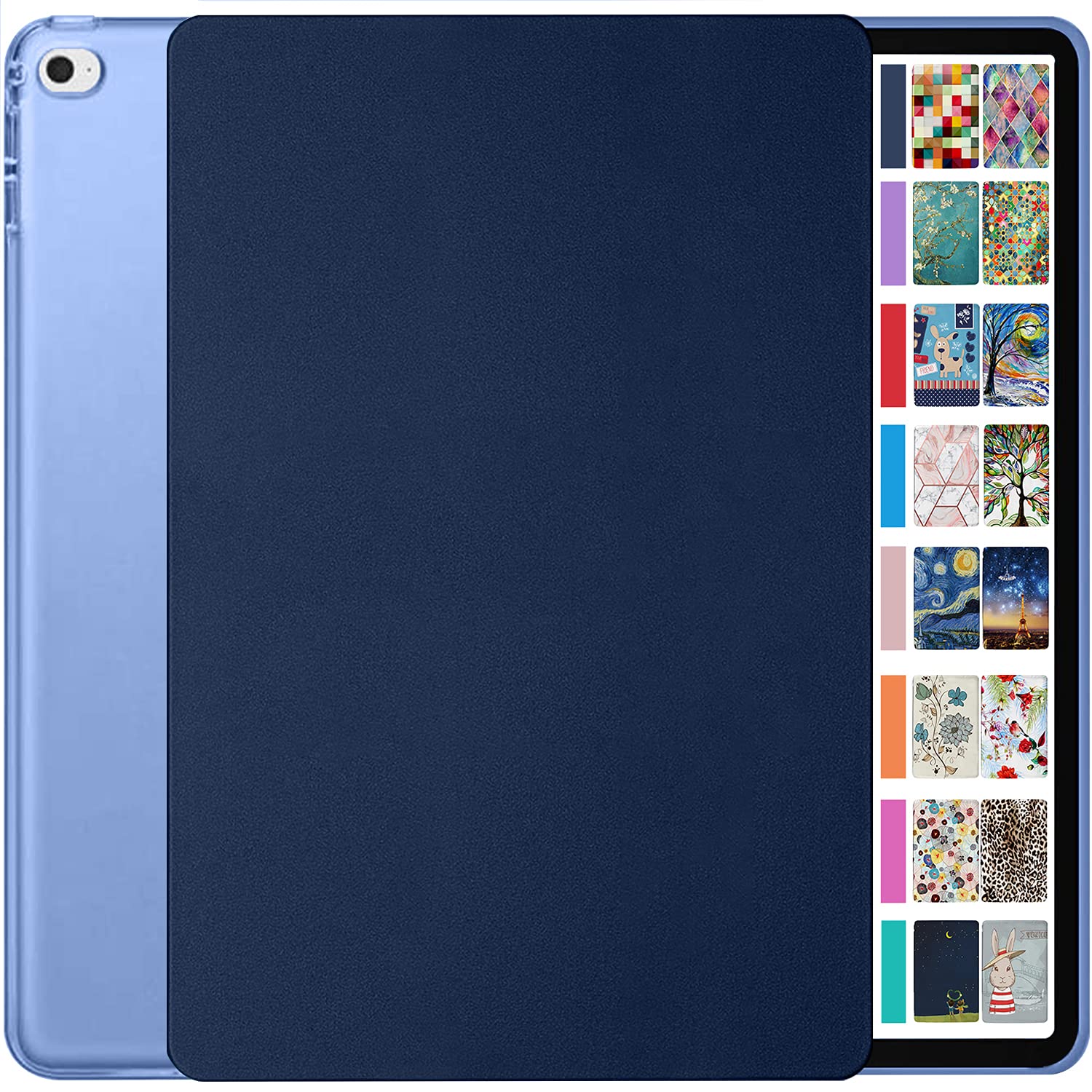 DuraSafe Cases Compatible with iPad 2015 PRO 12.9 Inch 1 Gen [ 1st Generation ] A1652 A1584 ML0H2B/A ML0G2B/A ML0N2B/A Slim Hard Shell Protective Stand Cover - Navy Blue