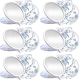 Quzzil 12 Pcs Floral Small Compact Mirrors Bulk for Women Mini Pocket Mirrors Purse Travel Makeup Portable Folding Glass Gift for Wedding Guest Bridal Shower Birthday Party Favor (Blue)