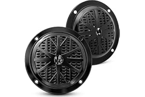 4 Inch Dual Marine Speakers - Waterproof and Weather Resistant Outdoor Audio Stereo Sound System with Polypropylene Cone, Clo