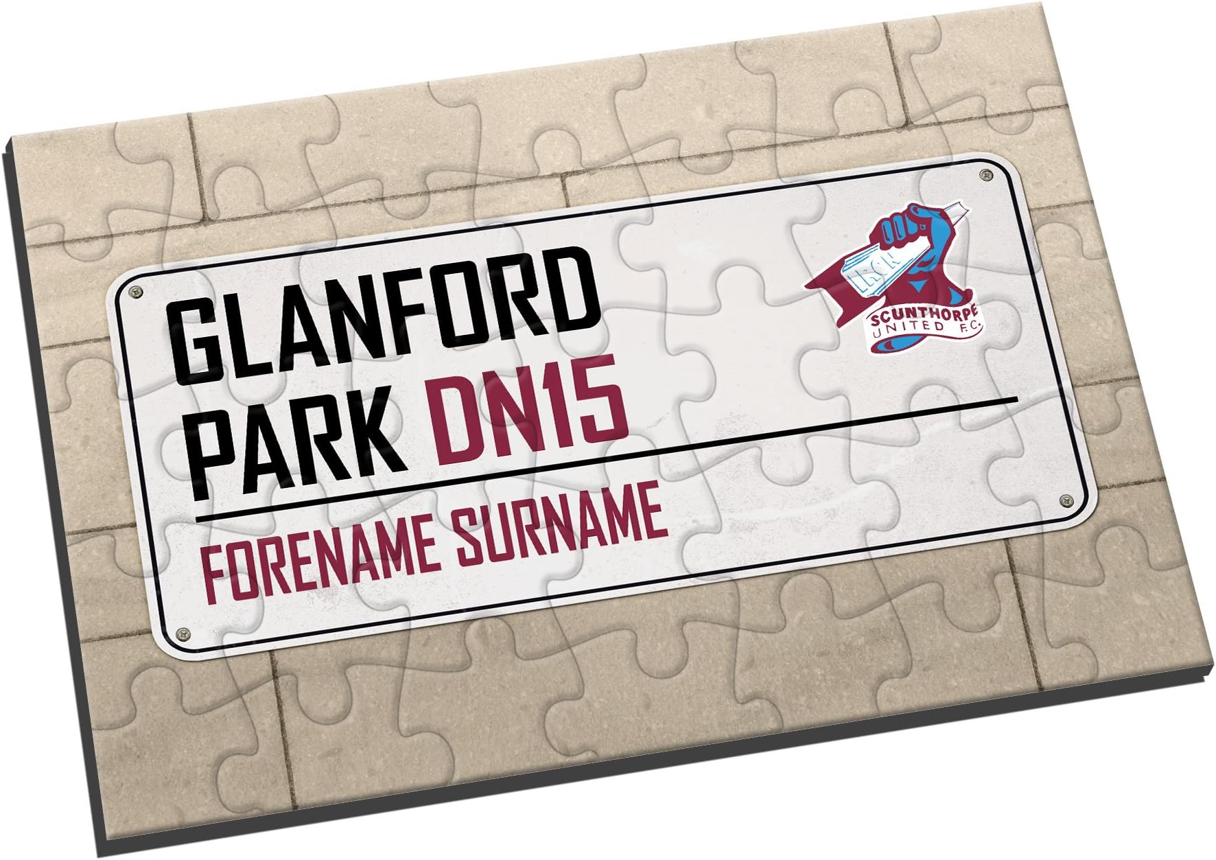 Scunthorpe United FC Official PERSONALISED Street Sign Jigsaw Puzzle