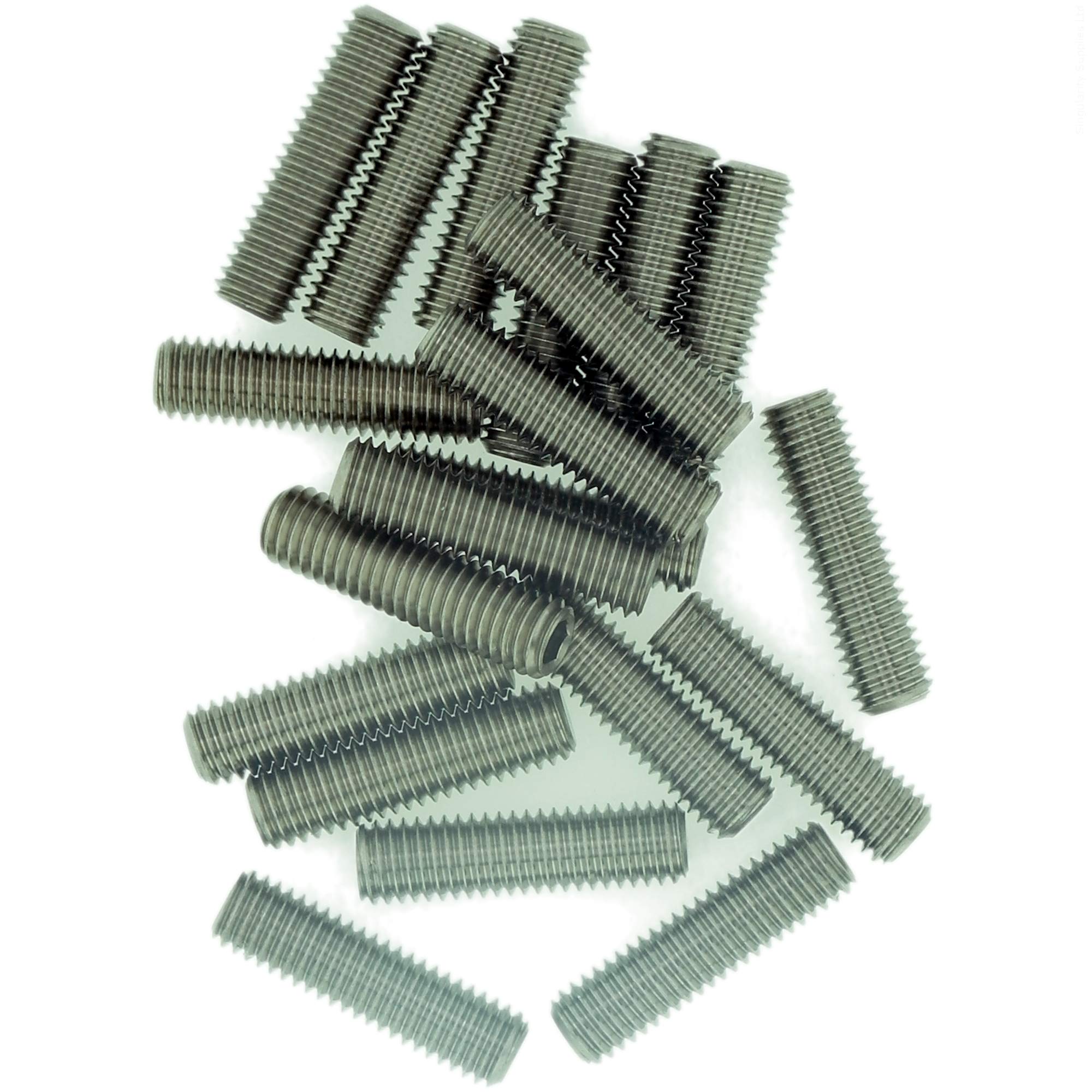 M6 (6mm x 12mm) Hex Socket Grub Screw (Flat Point) - Stainless Steel (A2) (Pack of 20)