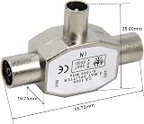 Ancable TV Aerial Coax Splitter 2 Way Metal Housing 1 Male to 2 Female view 5