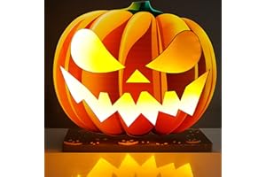 JPXH Indoor Halloween Decorations Pumpkin Light Up Tabletop Decor for Home